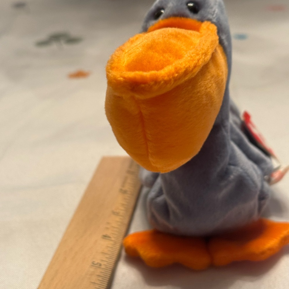 BEANIE BABY 💫 RARE 💫 TY Plush Pelican Toy Set of TWO stuffed animal SCOOP NEW - Picture 7 of 9